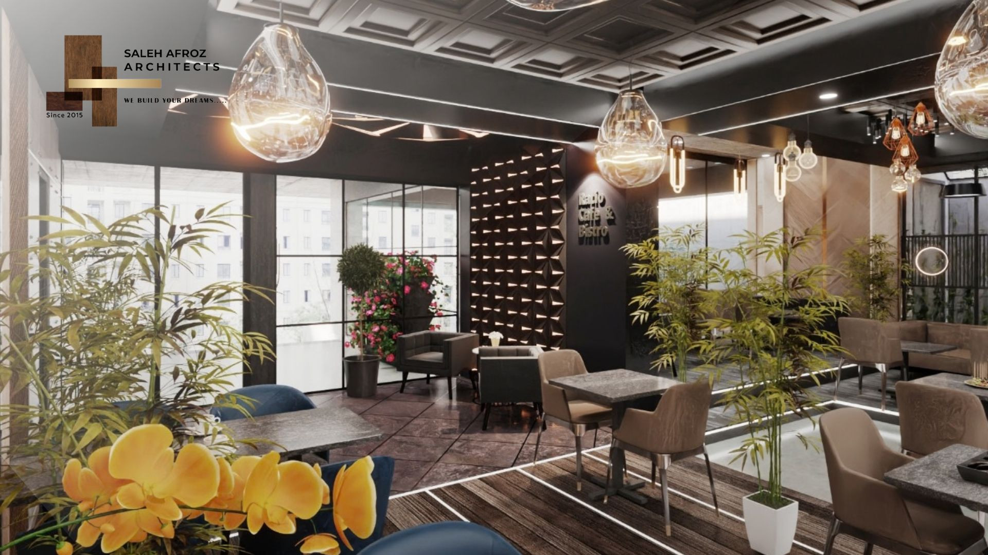 Modern Coffee Shop Interior Design Company in Gulshan | Saleh Afroz Architects